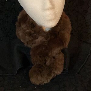 Elegant Brown Faux Fur Scarf